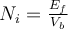 N_i &= \frac{E_f}{ V_b} N_i &= \frac{E_f}{ V_b}